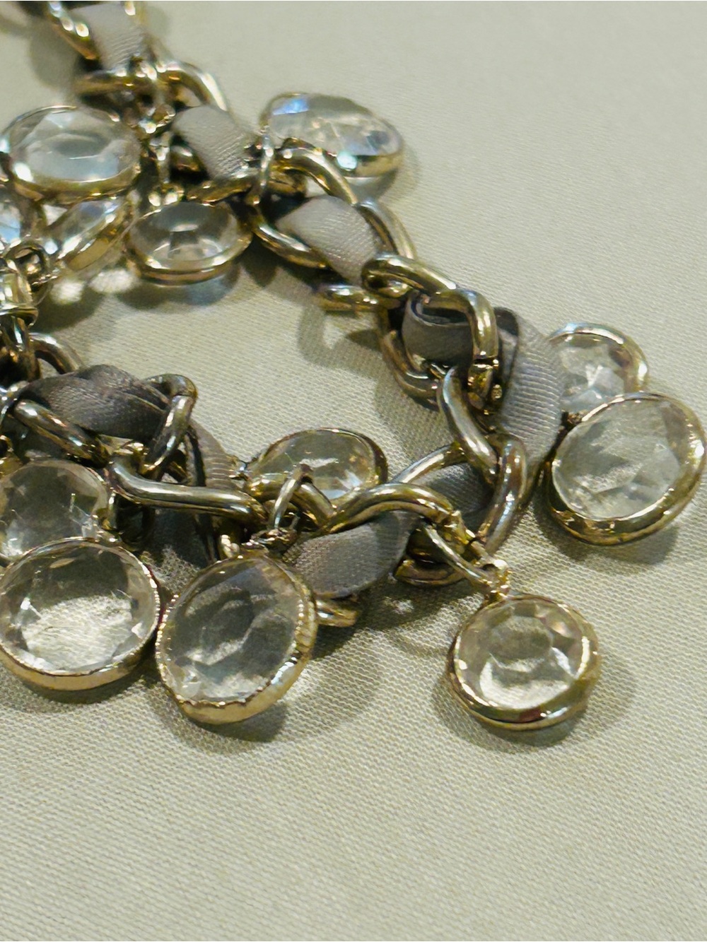 Silver Crystal Dangle Chain Necklace - Women Jewelry